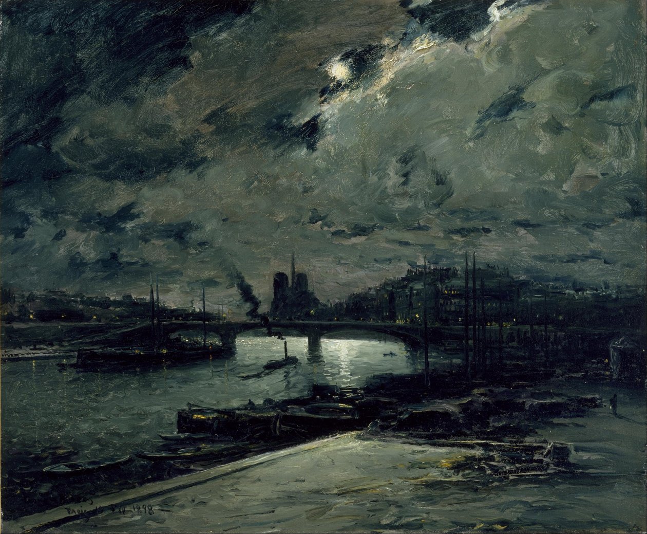 Quai a la Seinie, Paris, no Clair de Lune de Frank Myers Boggs