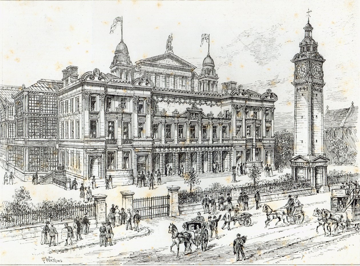 Edifícios concluídos do Palácio do Povo, Mile End Road, East London, de "The Illustrated London News", 27 de junho de 1891 de Frank Watkins