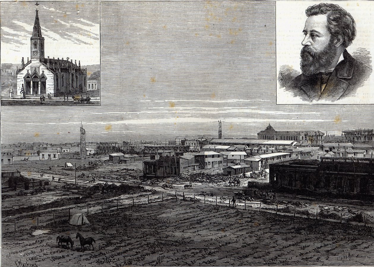 A nova cidade de La Plata, Buenos Aires, a capital da República Argentina, de The Illustrated London News, 23 de agosto de 1884 de Frank Watkins