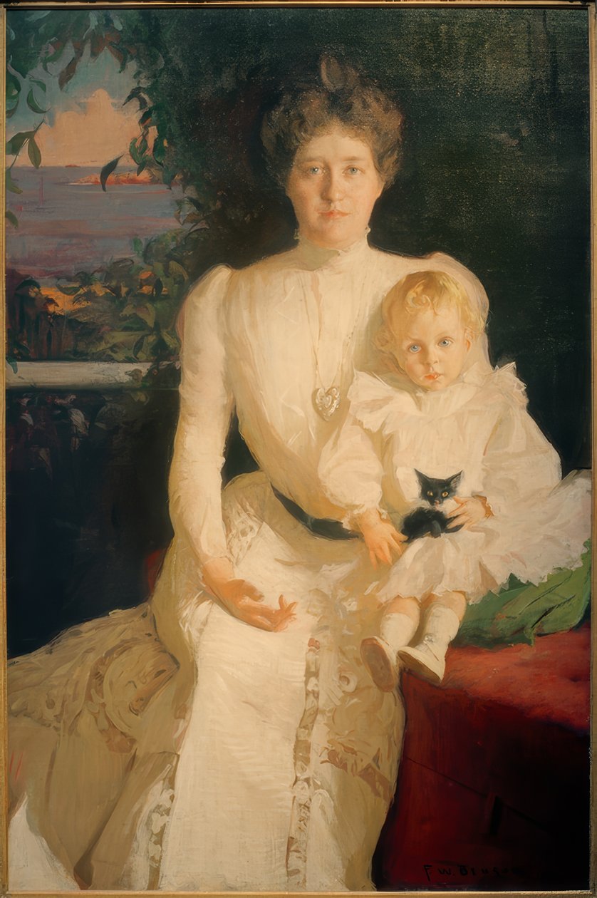 Emma Thaw com o filho Alexander de Frank Weston Benson