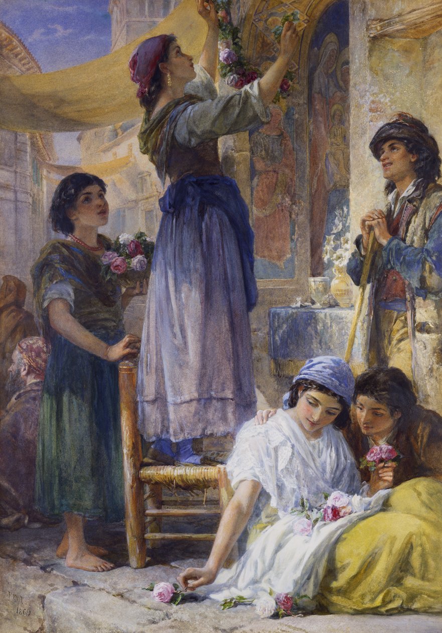 Preparando-se para o Festival, 1869 de Frank William Warwick Topham