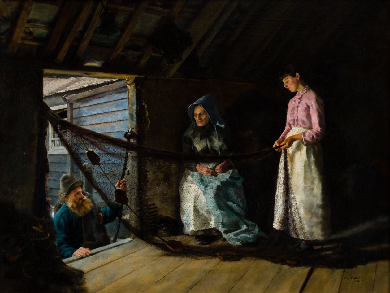 Mending Fathers Nests, 1884 de Frank Bodilly