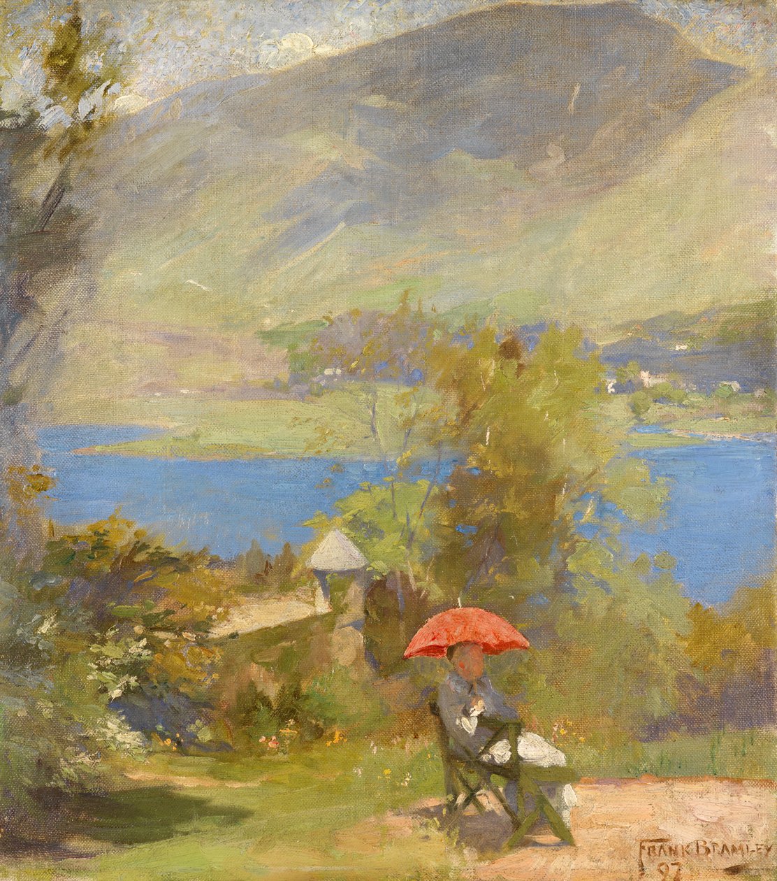 A esposa do artista em Grasmere de Frank Bramley