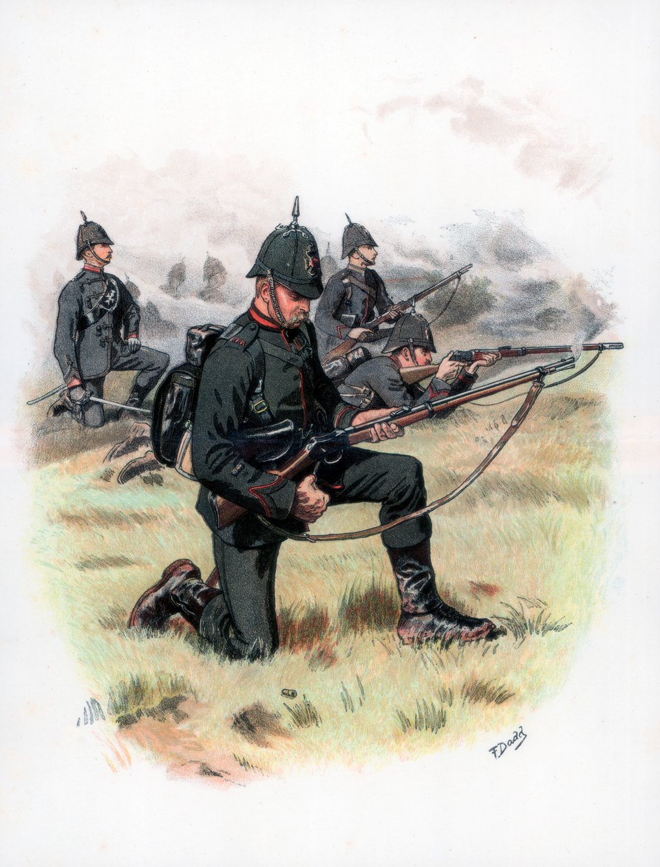 Ordem de marcha, o Kings Royal Rifle Corps anteriormente 60th Rifles, 1889. de Frank Dadd
