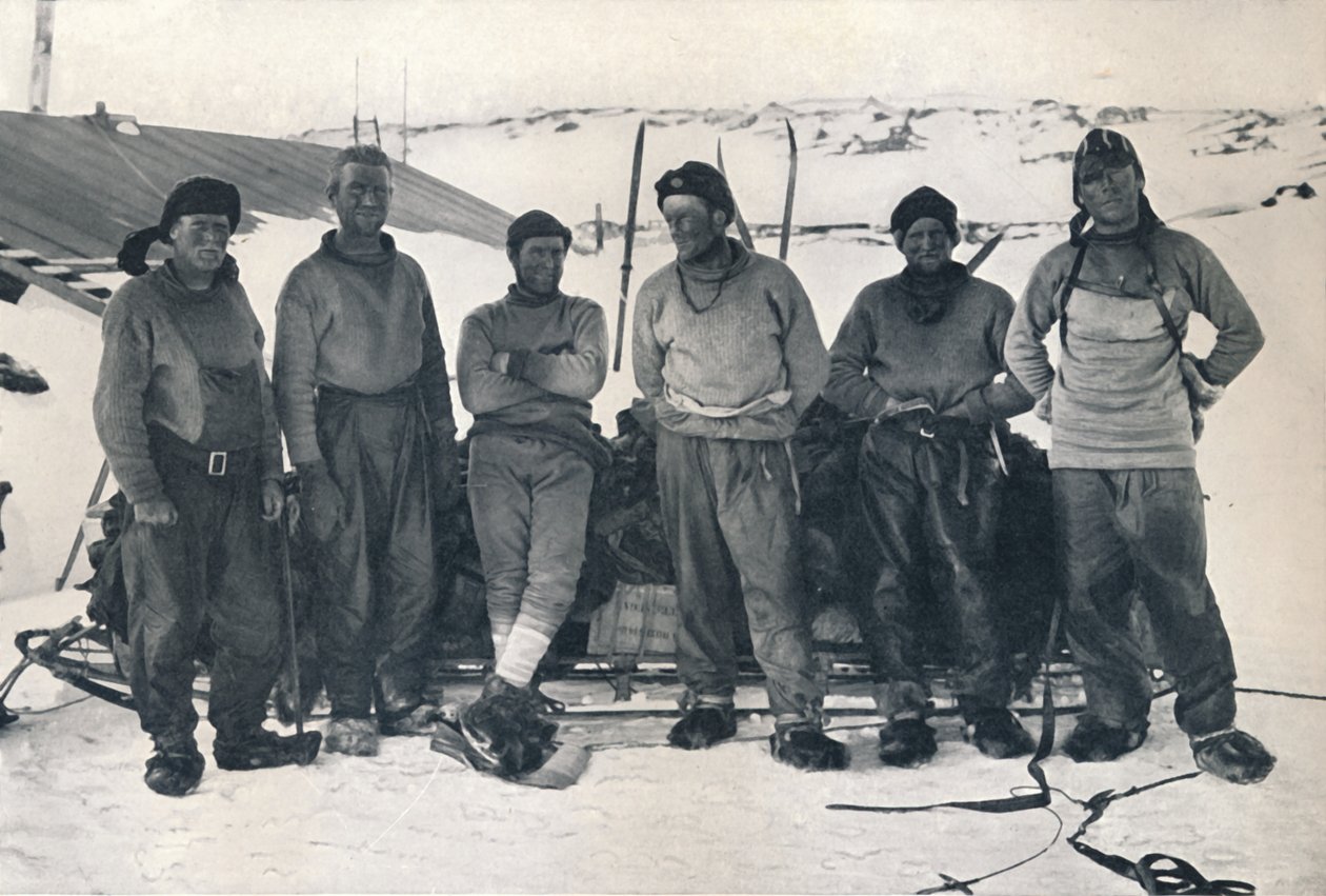 Lieut. Partido Campbells em seu retorno a Cape Evans, 7 de novembro de 1912, 1913 de Frank Debenham
