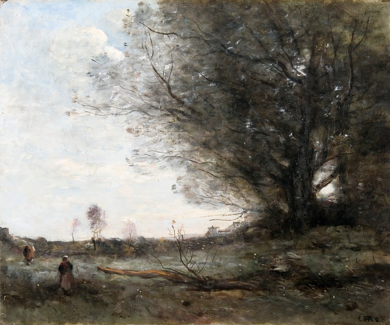 Uma paisagem do Surrey (óleo sobre tela) de Frank Dicksee