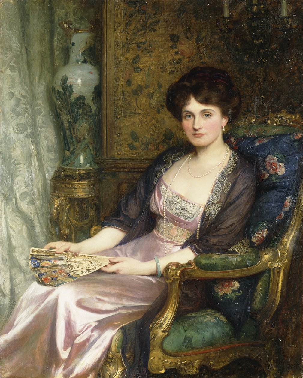 Retrato de uma senhora que disse ser a esposa do artista, 1911 de Frank Dicksee