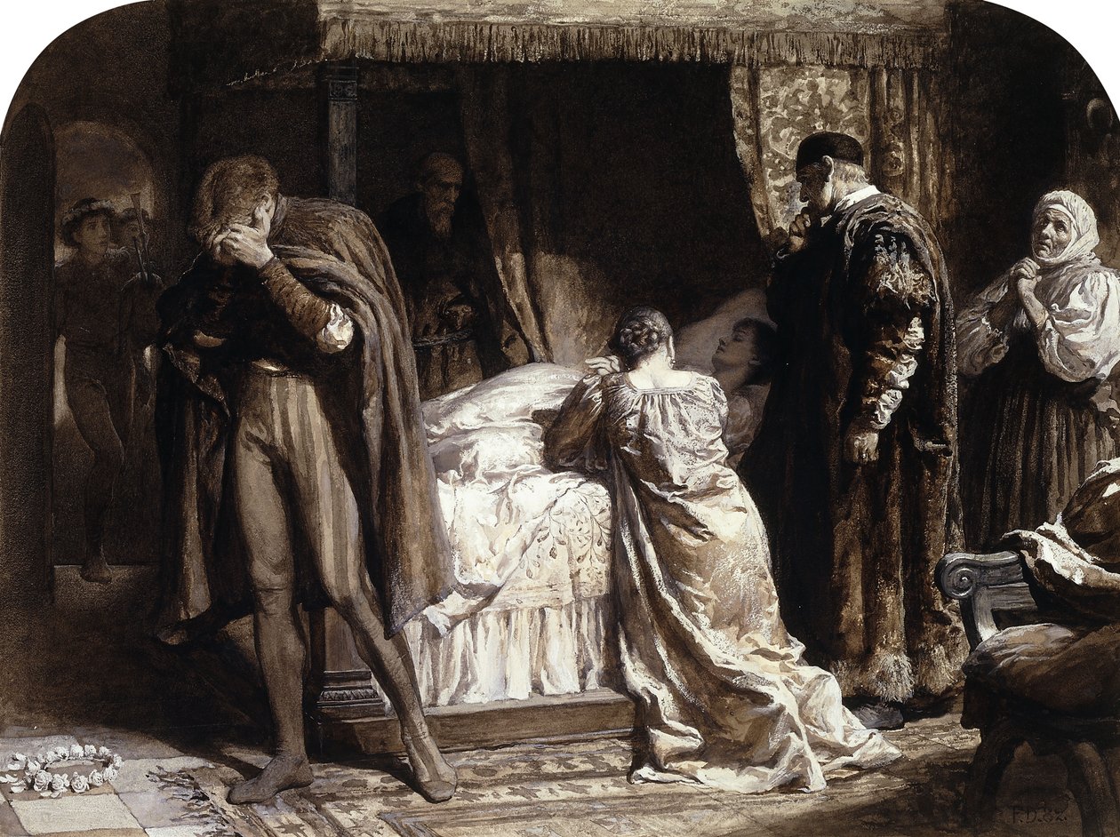 Cenas de Romeu e Julieta: Câmara de Julieta de Frank Dicksee