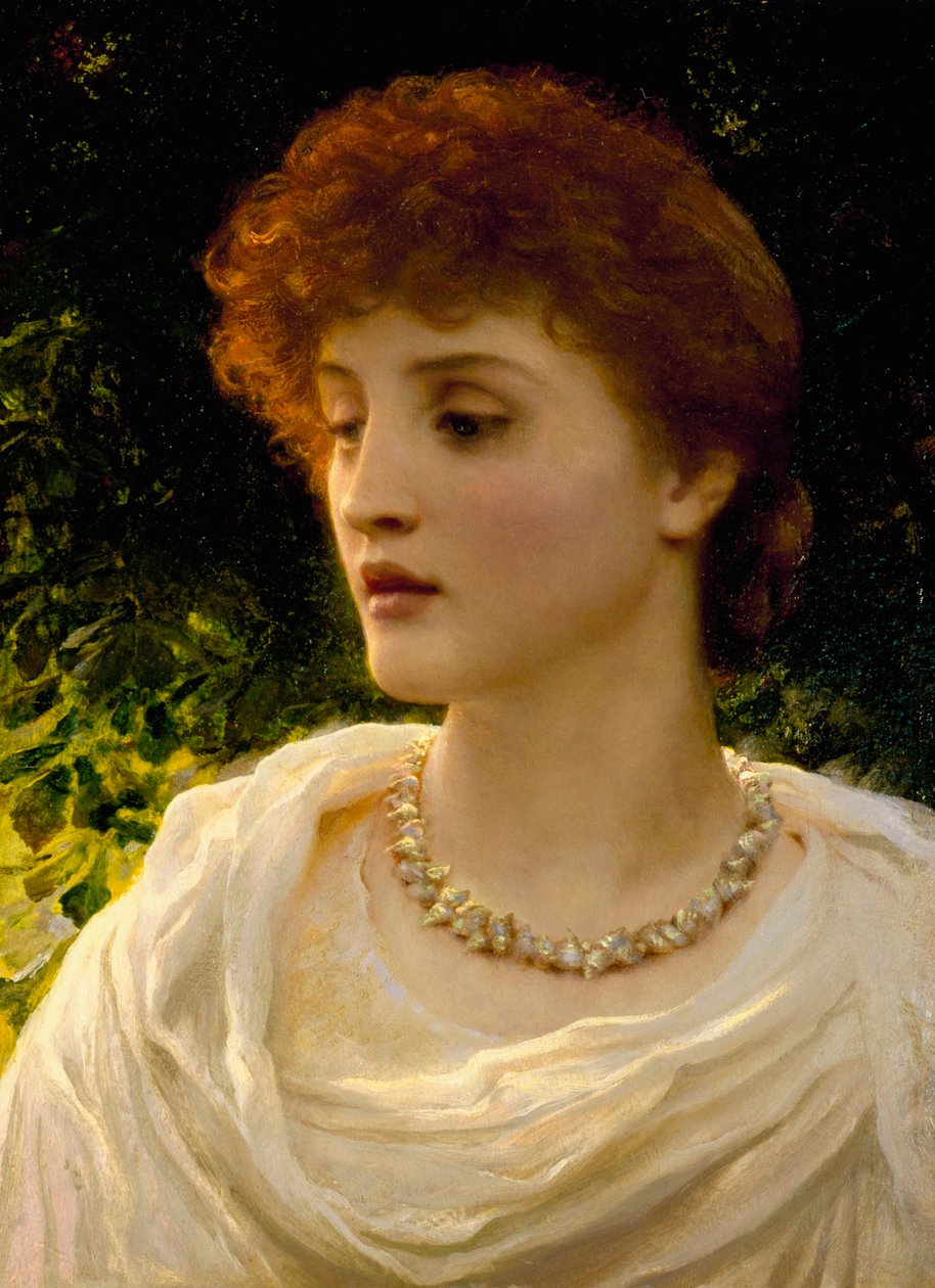 "Sylvia" Retrato de uma jovem mulher da burguesia inglesa vitoriana. Pintura de Frank Dicksee (1853-1928) Coleção particular de Frank Dicksee