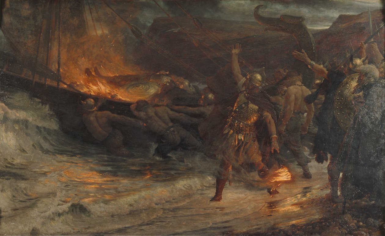 O Funeral de um Viking de Frank Dicksee