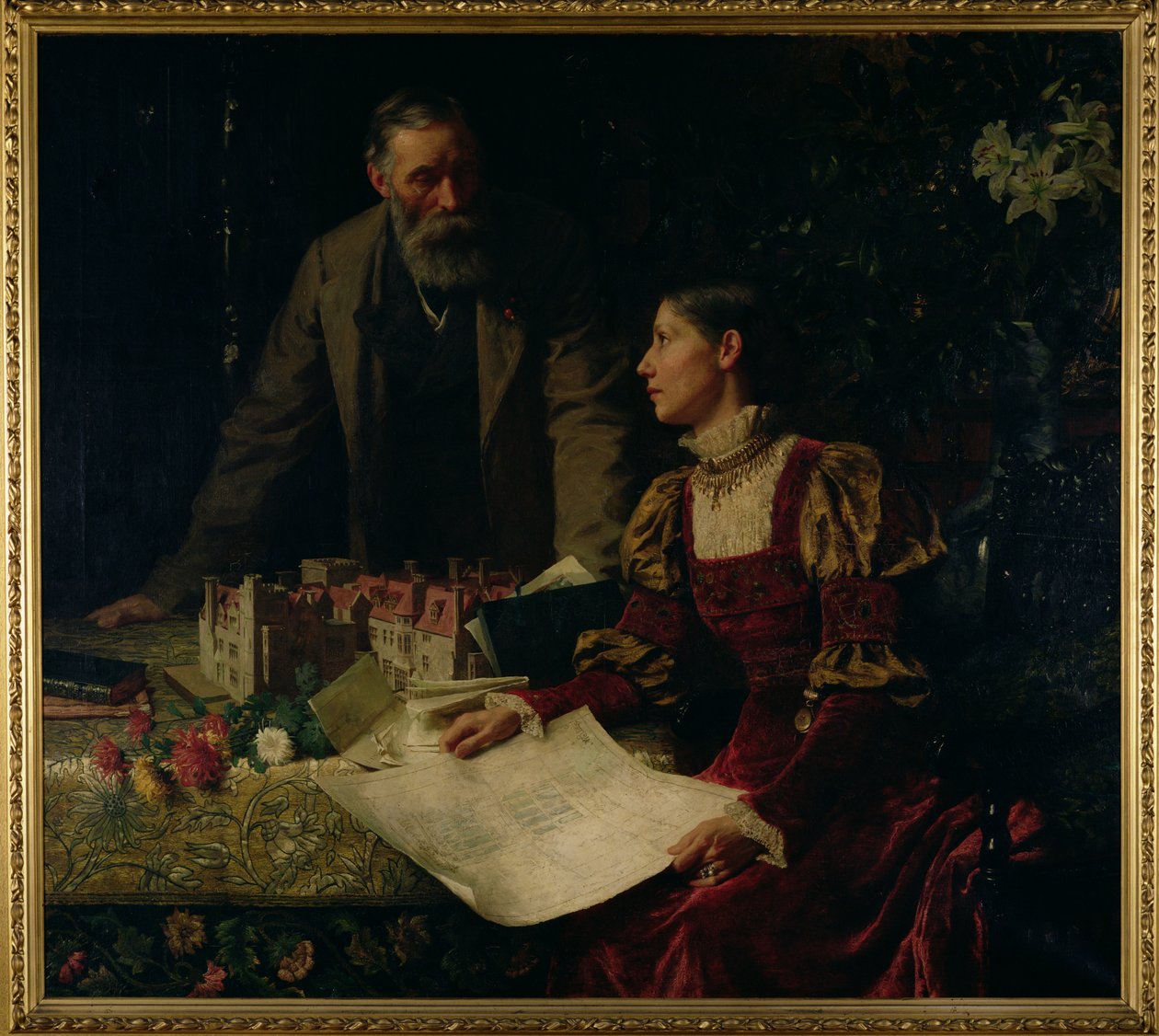 Os construtores da casa, 1879 de Frank Dicksee