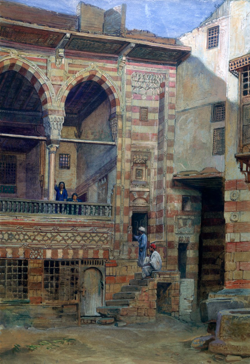 Pátio na casa de Sheikh Sadat, Cairo, 1873 de Frank Dillon