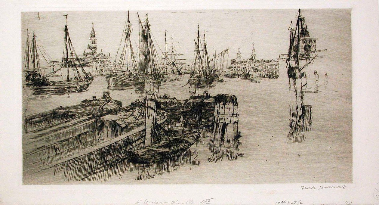 Embarcações na Giudecca (As docas) de Frank Duveneck