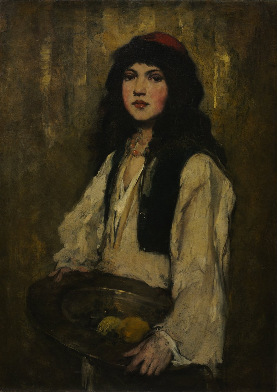 A rapariga veneziana, c.1880 (óleo sobre tela) de Frank Duveneck