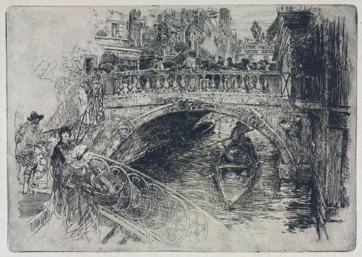 Ponte Venetian, 1884. de Frank Duveneck