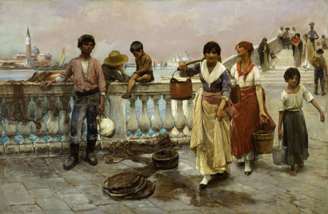 Portadores de Água, Veneza, 1884. de Frank Duveneck