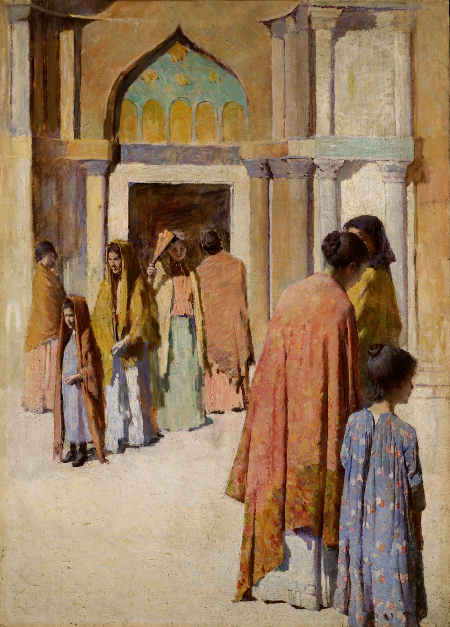 Mulheres perto da Escada n. eu, s.d. de Frank Edwin Scott