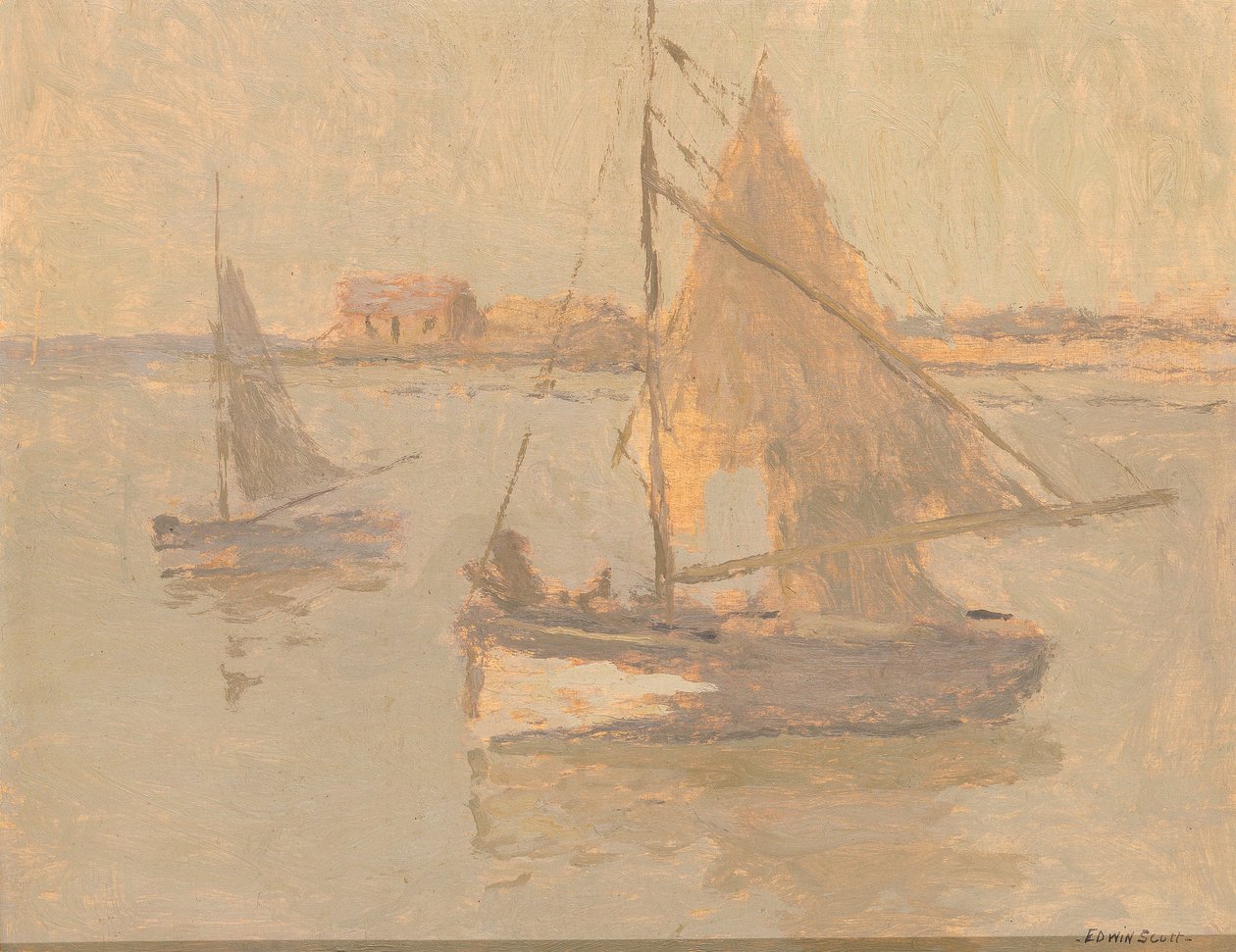 Barcos de pesca de Honfleur no. 1, s.d. de Frank Edwin Scott