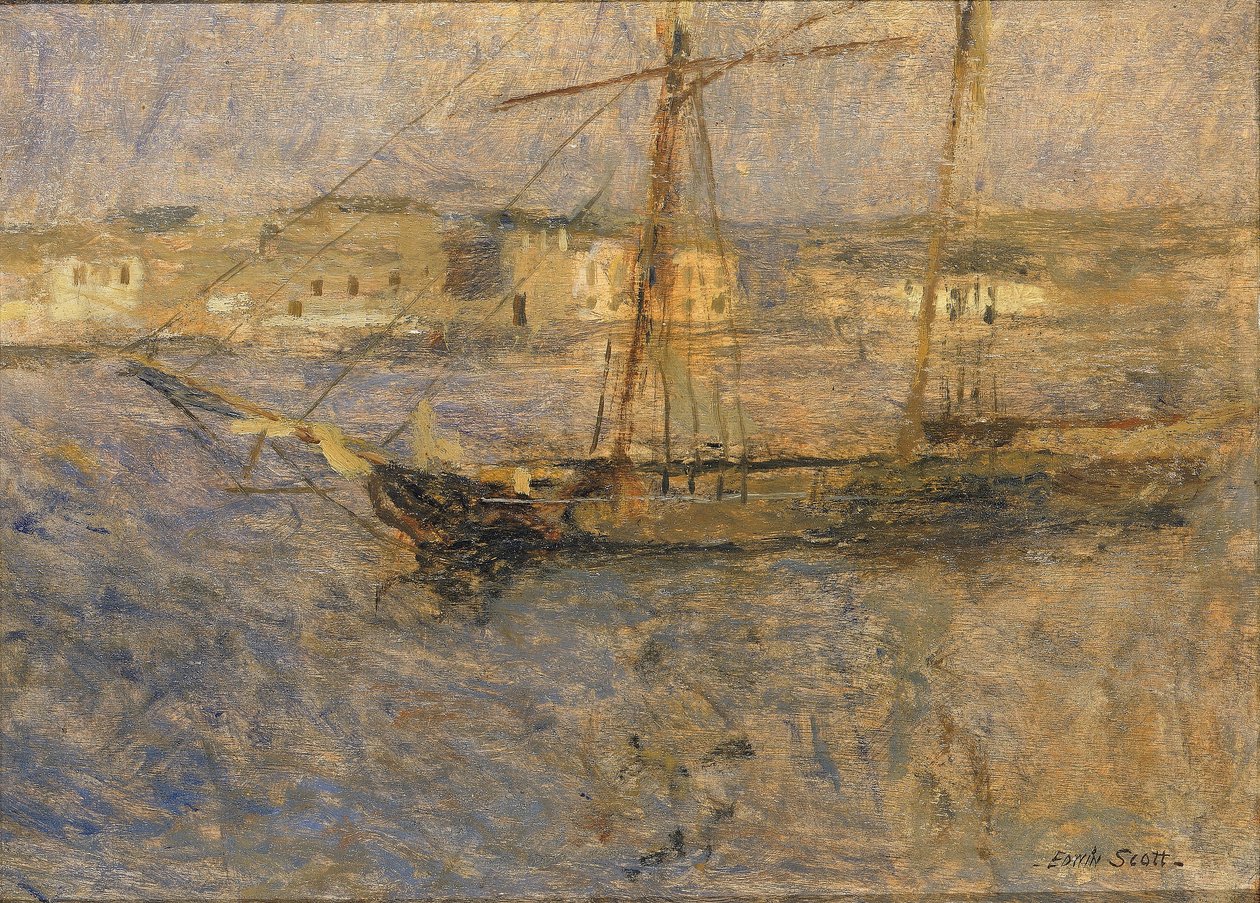 Navios ancorados, Cherbourg no. I de Frank Edwin Scott