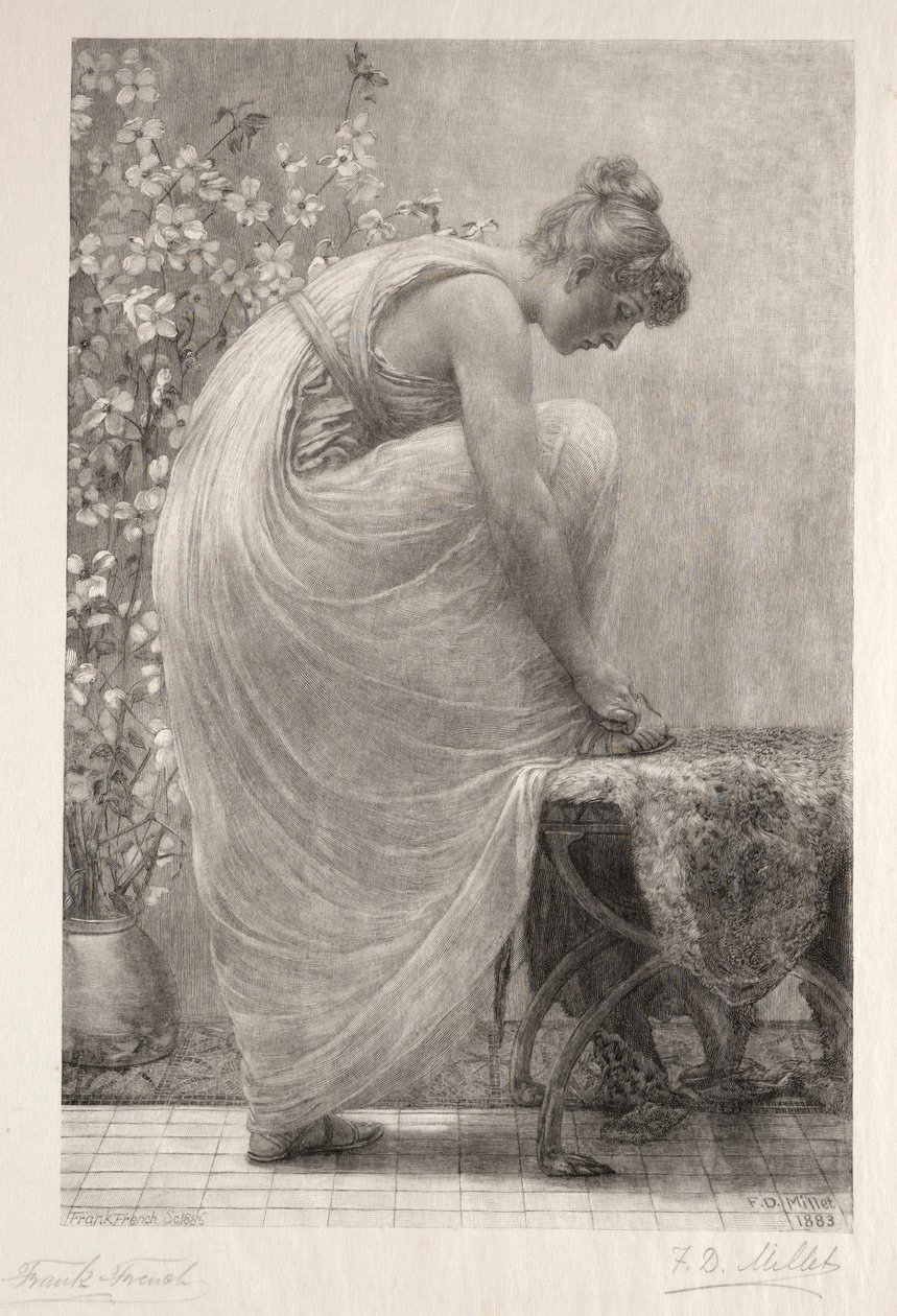 Amarrando a sandália, 1886. de Frank French