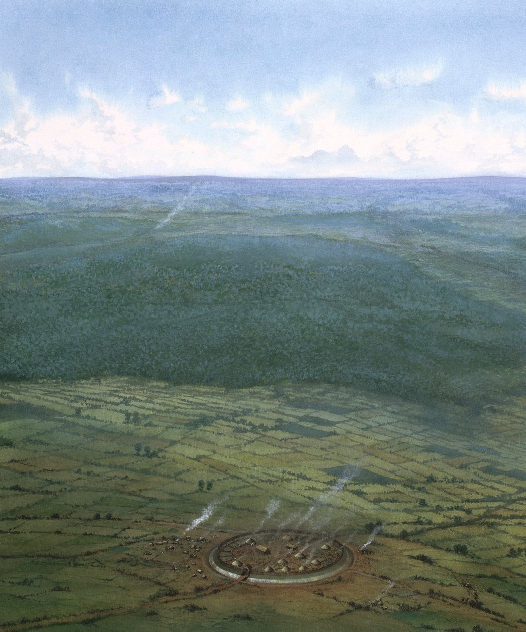 recinto fortificado, sul da Inglaterra, c1000 aC. de Frank Gardiner