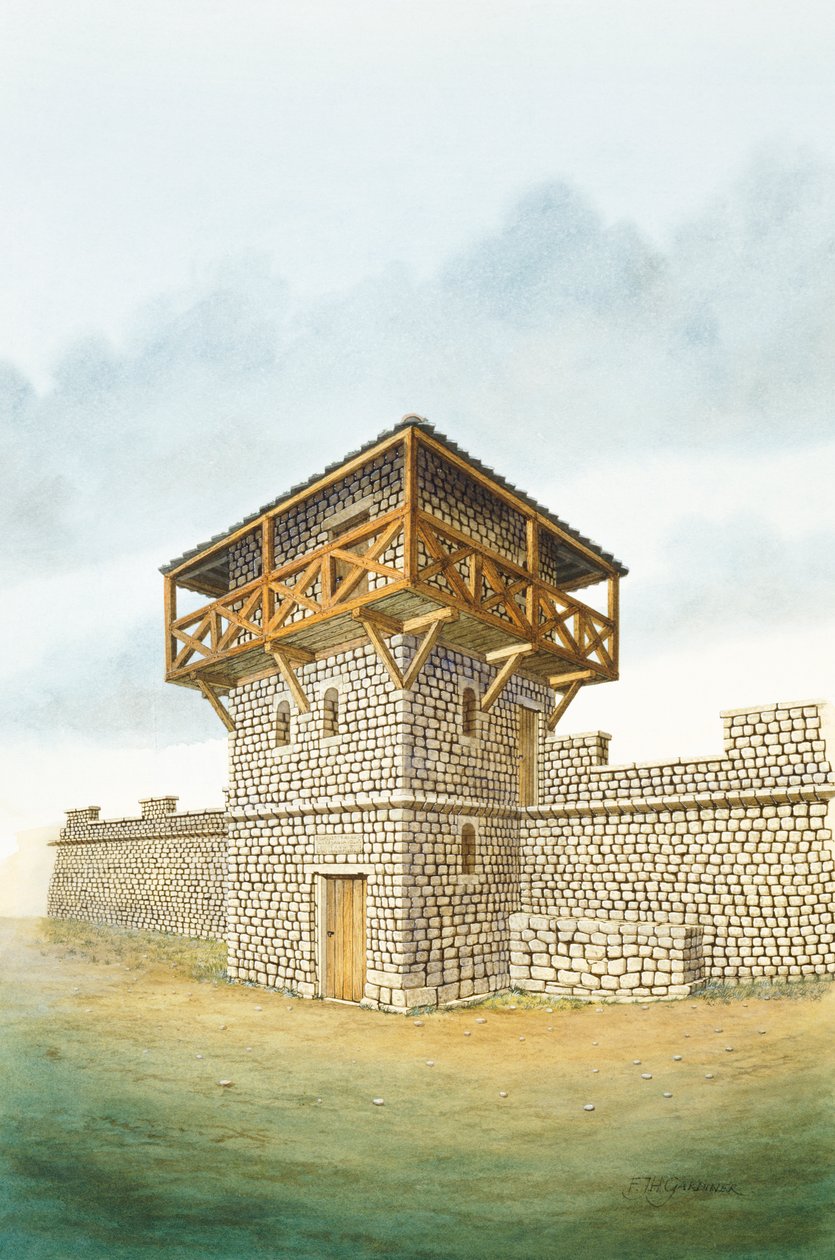 Muralha de Adriano: Brunton Turret, século II, c1990-2010 de Frank Gardiner