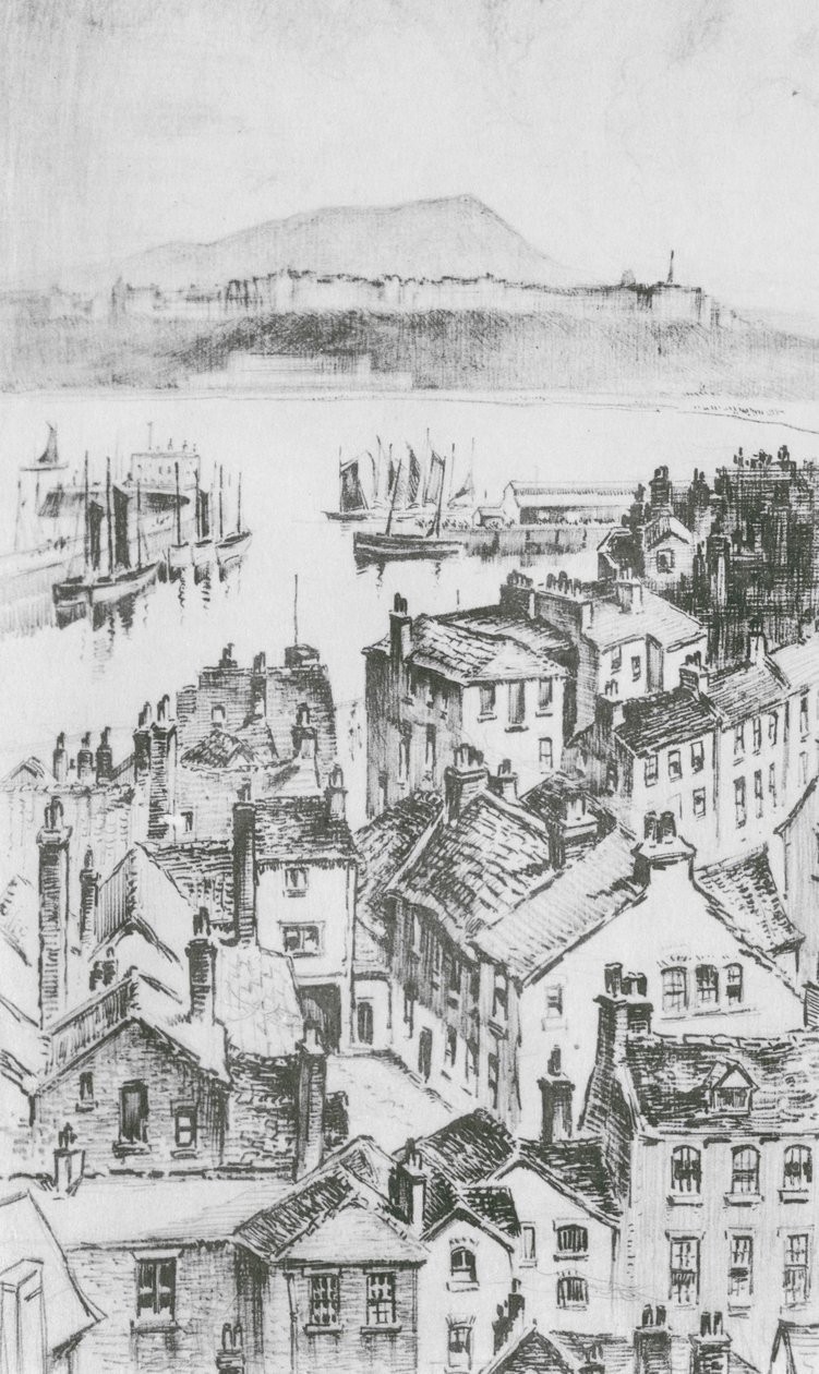 Scarborough a partir de Castle Hill (litografia) de Frank Greenwood