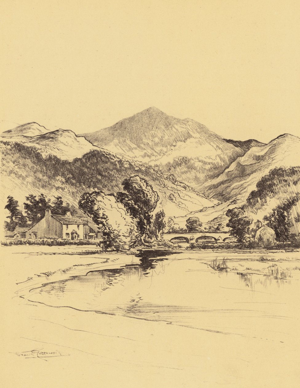 O Vale do Duddon (litografia) de Frank Greenwood