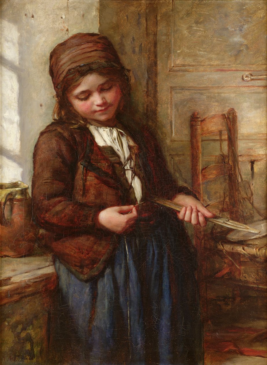 Uma menina de peixe de Boulogne, 1866 de Frank Holl