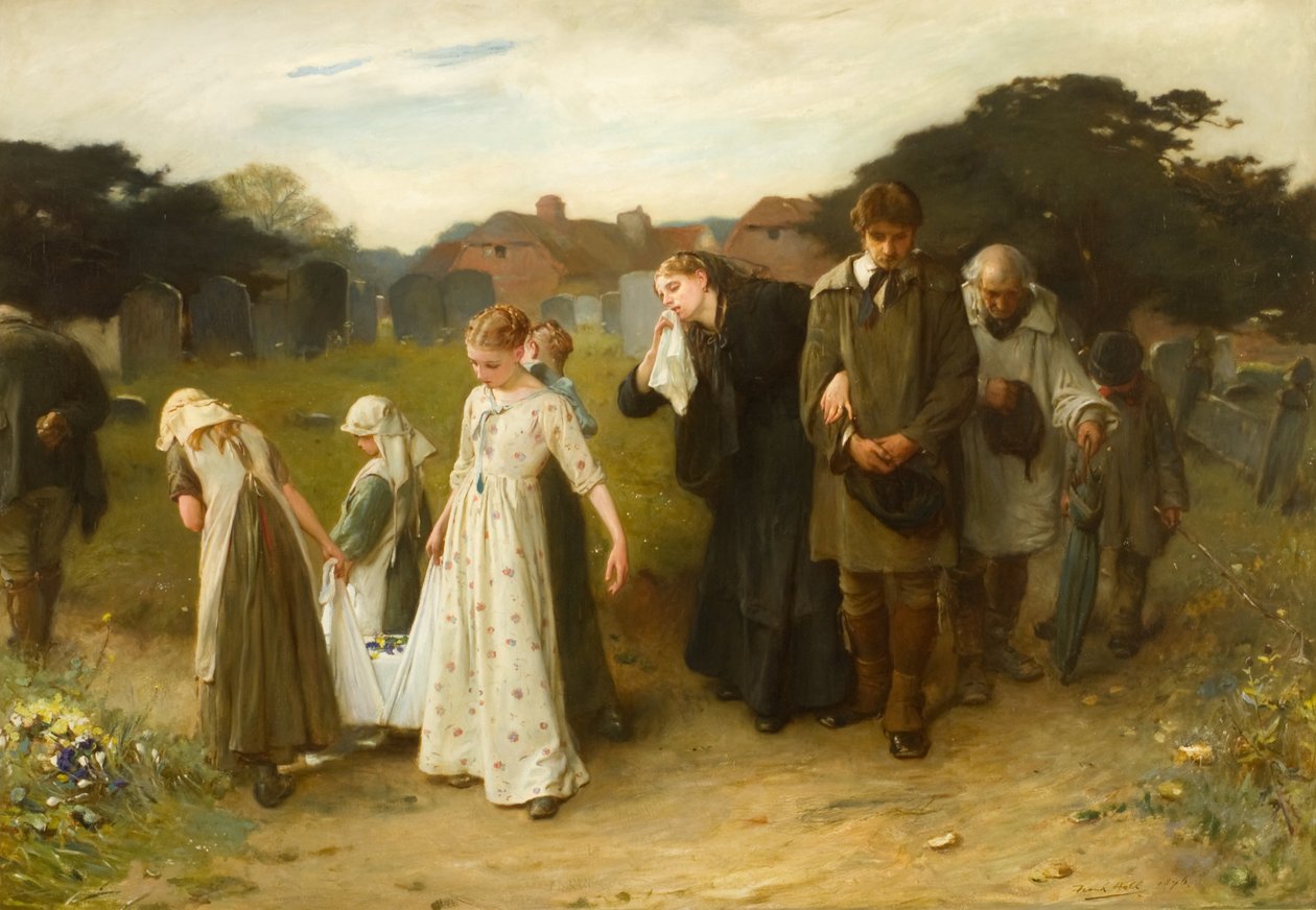 O seu primeiro nascimento, Horsham Churchyard de Frank Holl