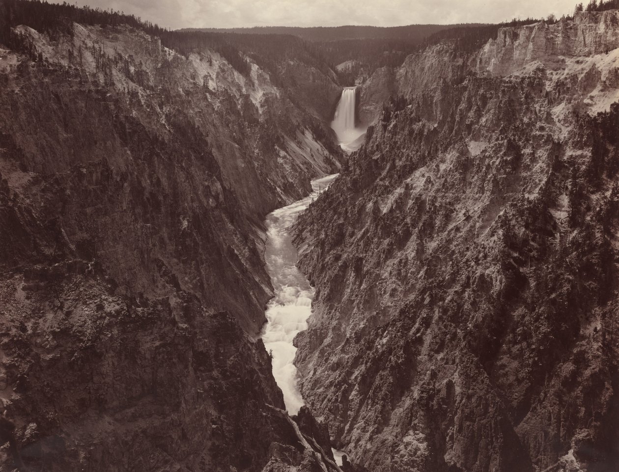 Grand Canyon de Yellowstone e cataratas, c. 1884 (foto) de Frank Jay Haynes