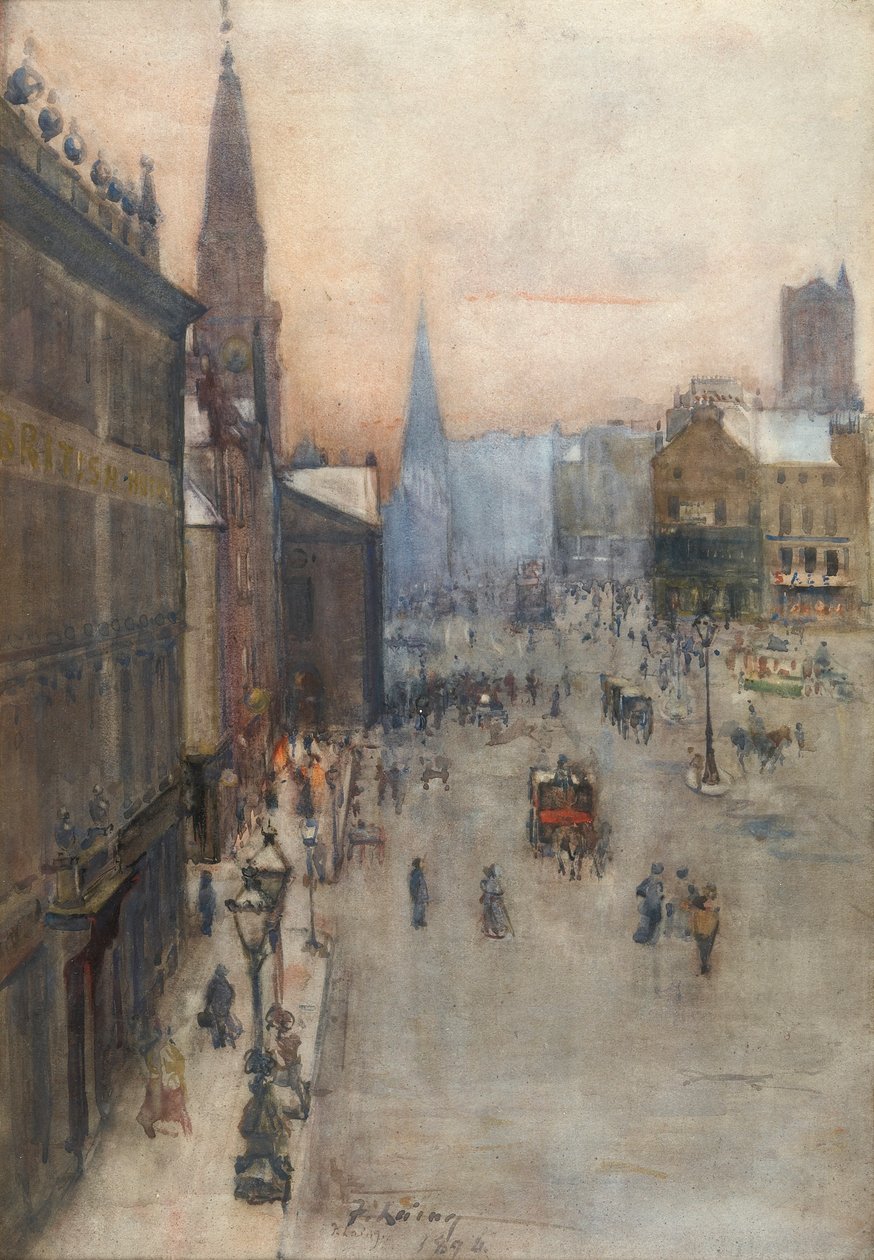 Cena de rua, 1894 (wc no papel) de Frank Laing