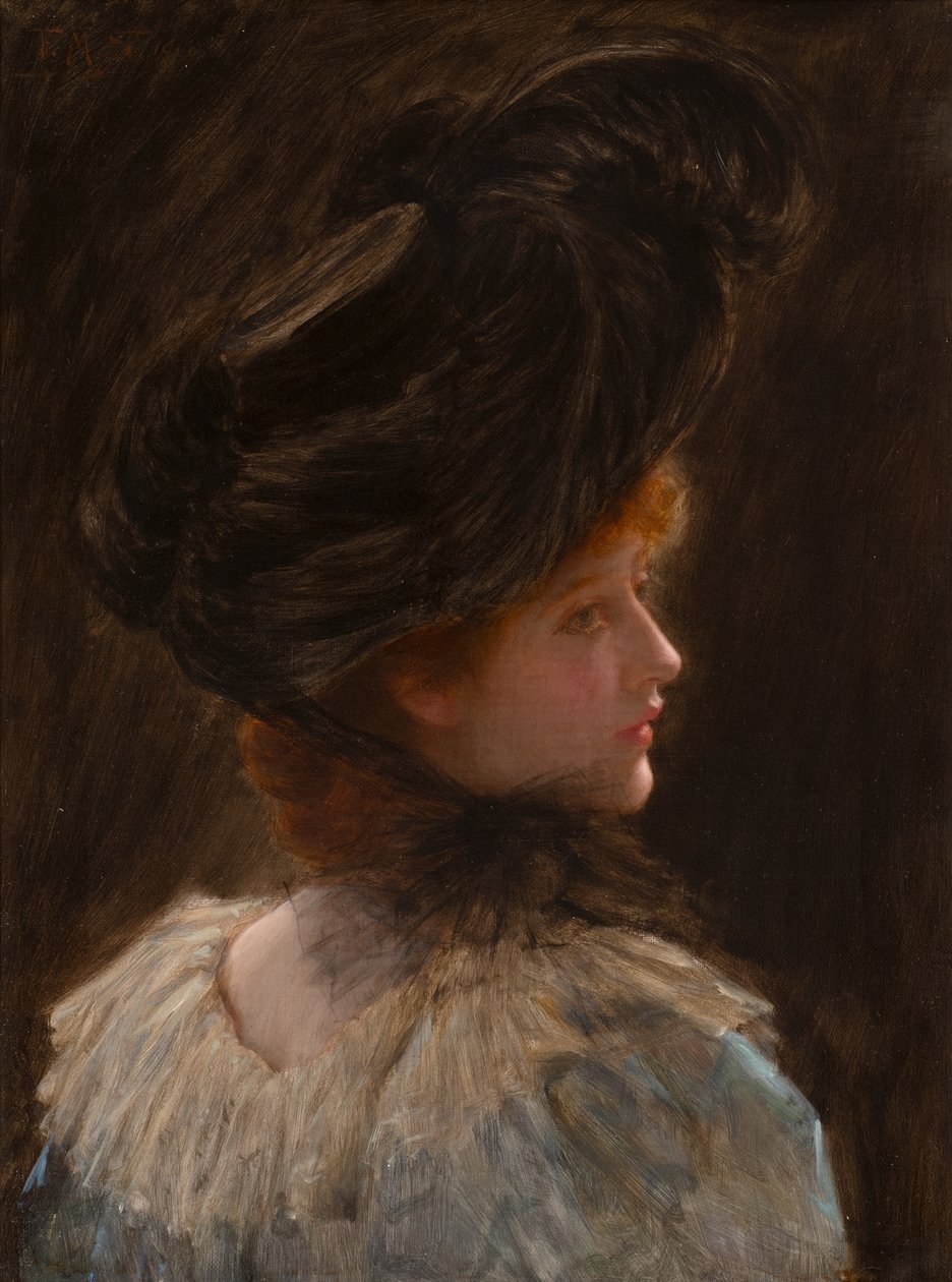 Um olhar casual (óleo sobre tela) de Frank Markham Skipworth