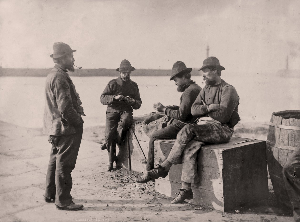 Pescadores na baía de Whitby de Frank Meadow Sutcliffe
