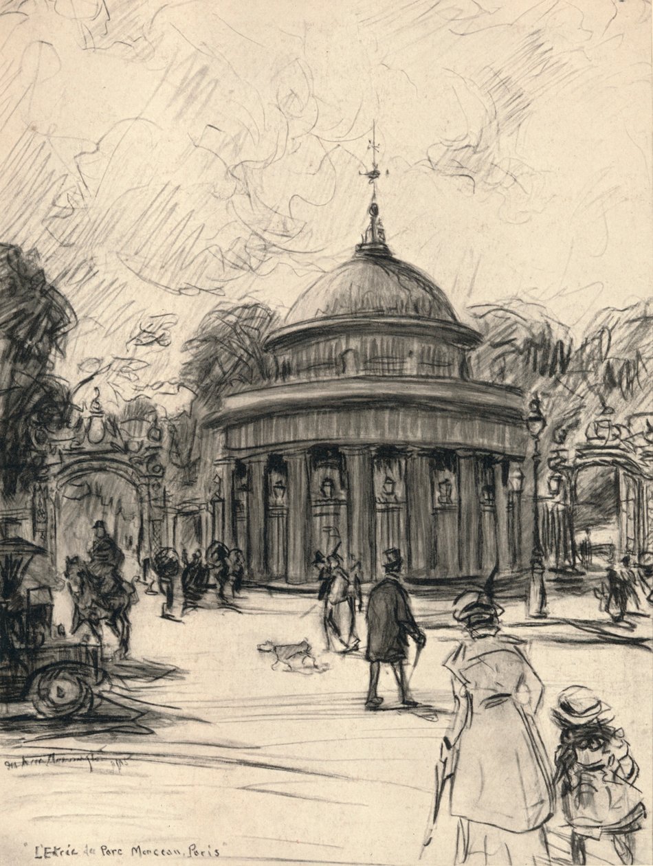 Entrada para o Parc Monceau, 1915 de Frank Milton Armington