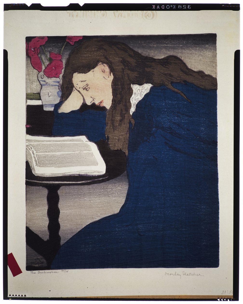 The Bookworm, c.1920-25 (xilogravura) de Frank Morley Fletcher