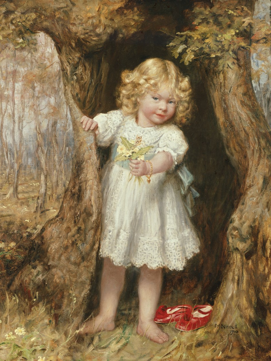 Prímulas (óleo sobre tela) de Frank Moss Bennett