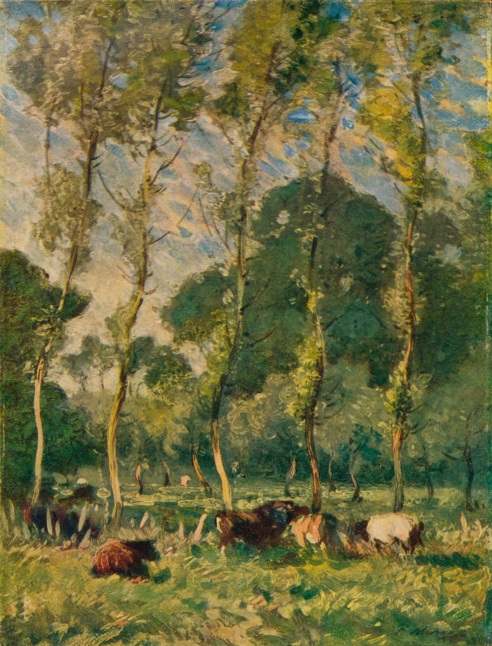 Pastos em La Madeleine, perto de Montreuil, século c19 de Frank Mura