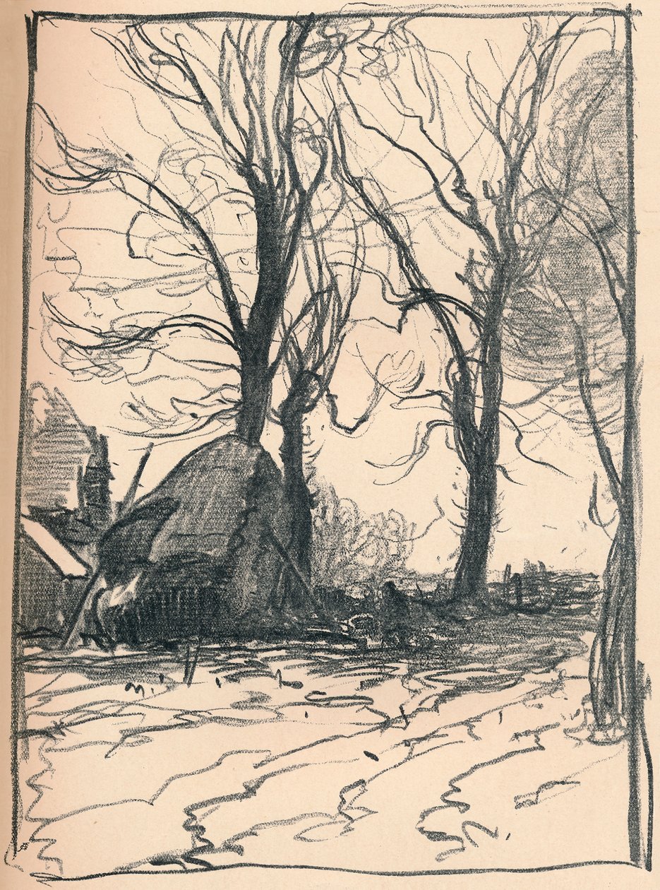 Estudo das árvores, Sompting, Sussex, século c19 de Frank Mura