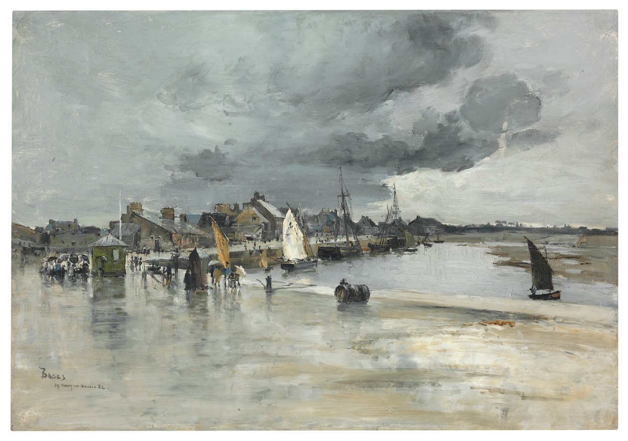 Porto em St. Vaast, Haia, 1882 de Frank Myers Boggs