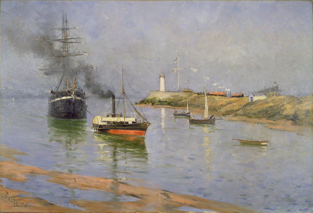 O porto em Honfleur, 1886 de Frank Myers Boggs