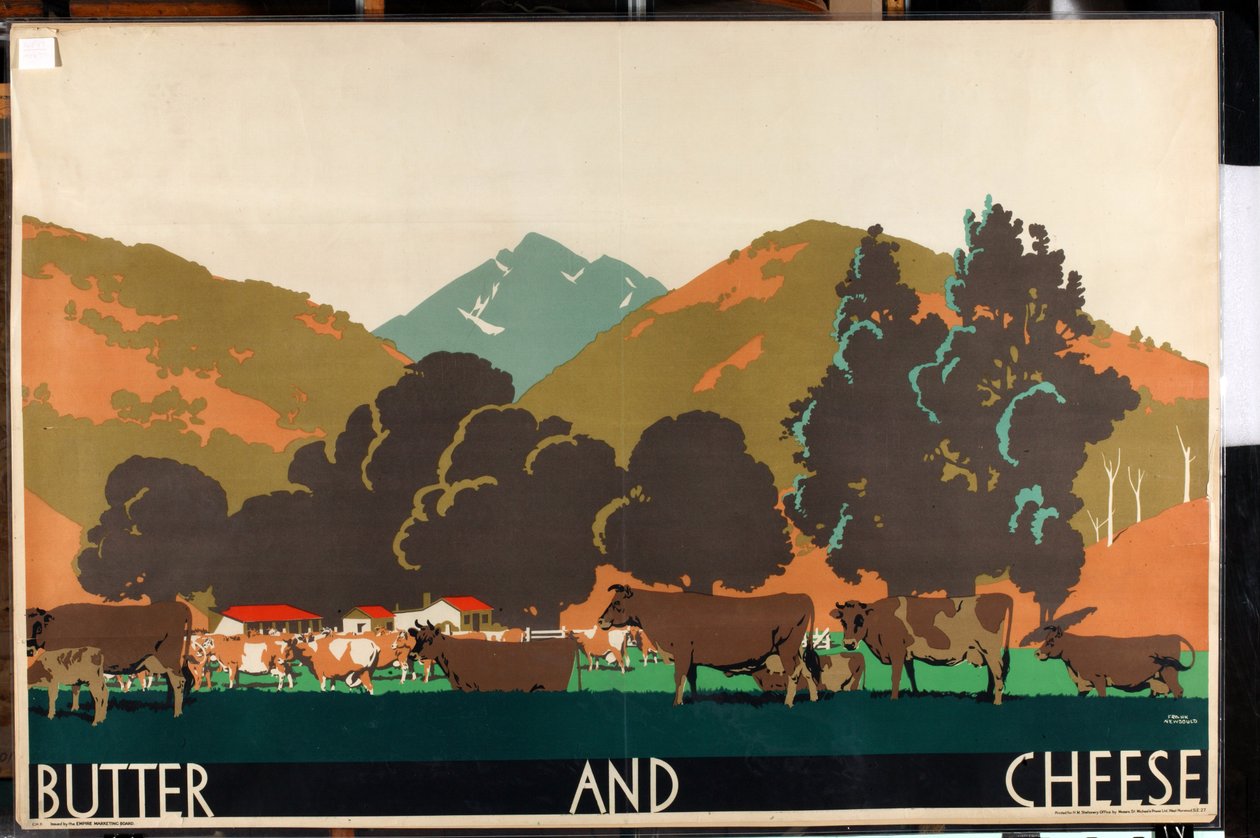 Butter and Cheese, da série "Buy New Zealand Produce" [6319386] (litografia a cores) de Frank Newbould