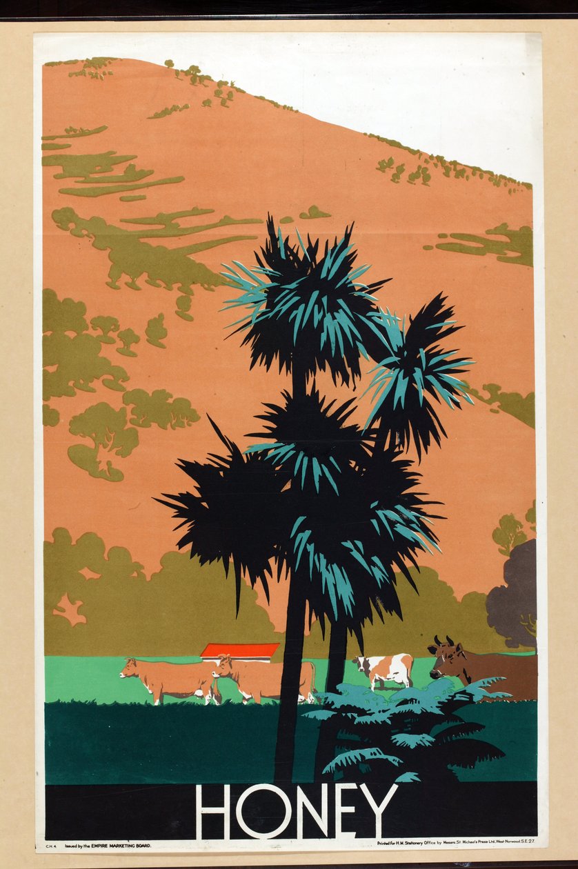 Mel, da série "Buy New Zealand Produce" [6319386] (litografia a cores) de Frank Newbould