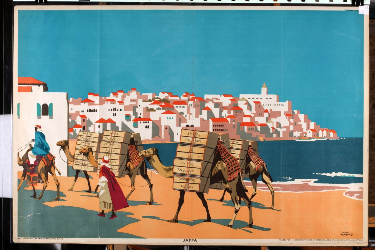 Jaffa, da série "Buy Jaffa Oranges" (litografia a cores) de Frank Newbould