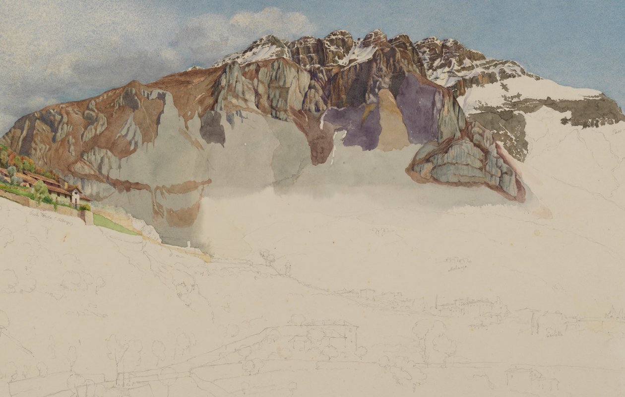 Paisagem montanhosa na Itália: Il Resegone, 1885. de Frank Randal