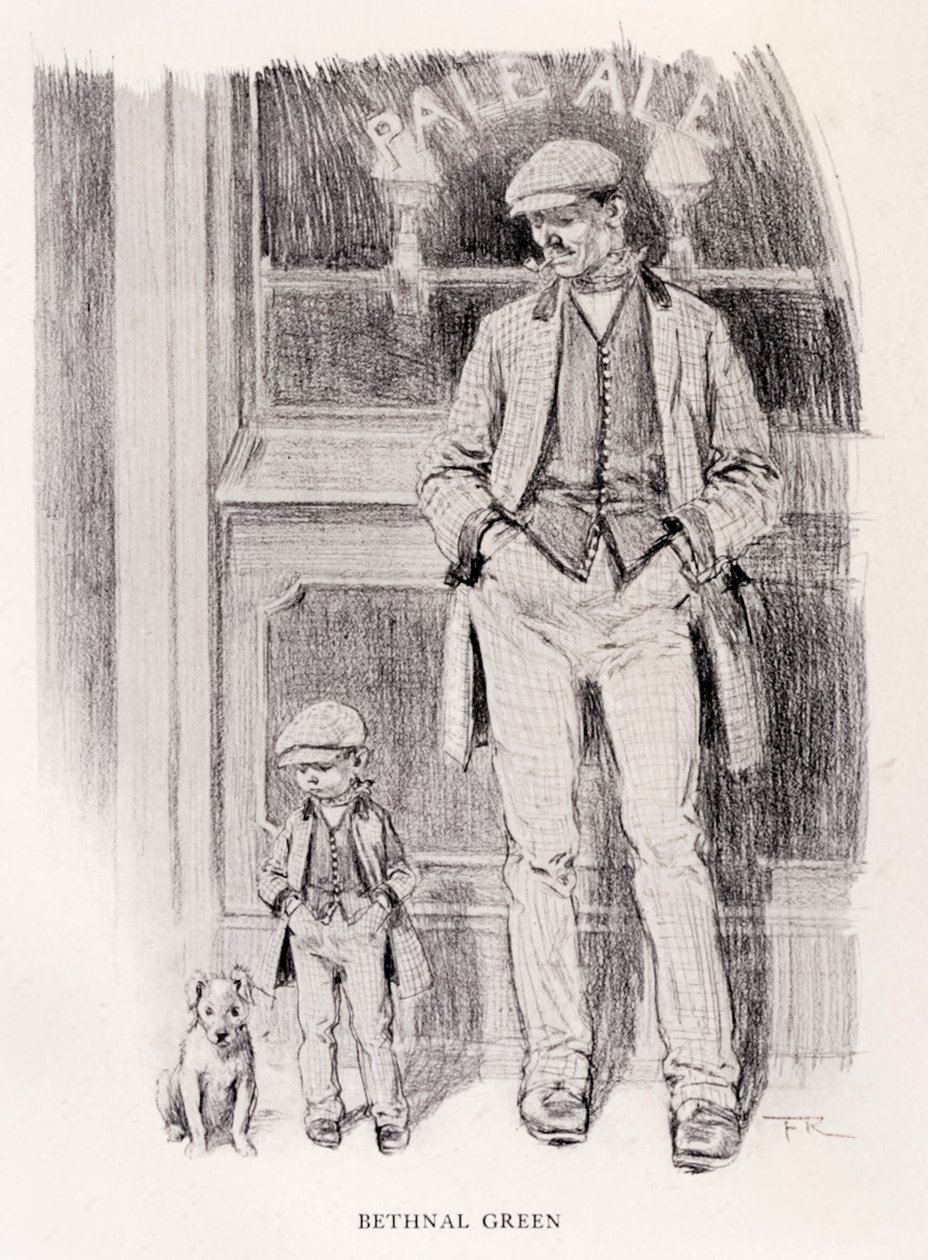 "Bethnal Green" da série "The Sketch" de 1906 "Sunday Clothes by District" (Roupa de Domingo por Distrito) de Frank Reynolds