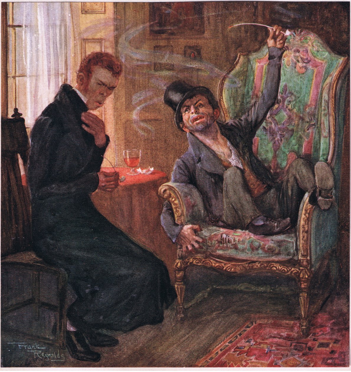 "É bom, Brass, é agradável, é perfumado, sente-se como o Grande Turco" disse Quilp, c.1920 (litografia a cores) de Frank Reynolds