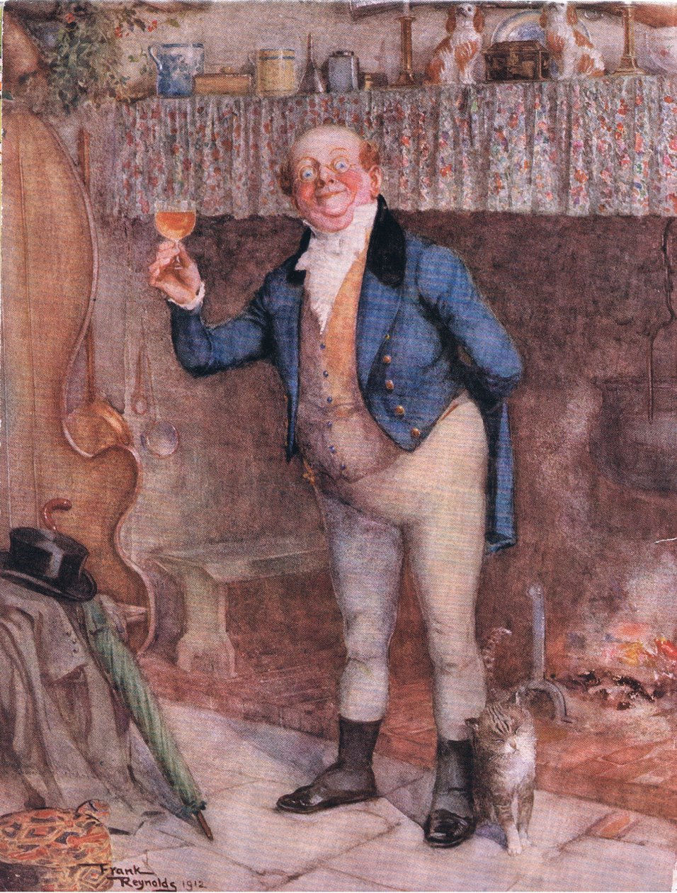 Mr Pickwick (Pickwick Papers) (litografia a cores) de Frank Reynolds