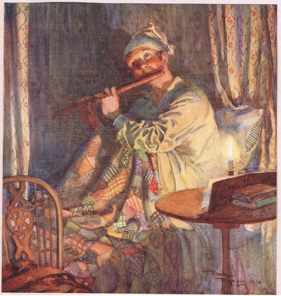O ar era "Away with melancholy", c.1920 (litografia a cores) de Frank Reynolds
