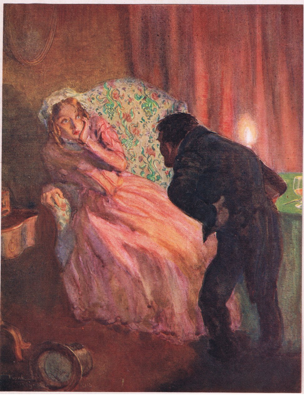 "Pensavas que eras viúva, não era", c.1920 (litografia a cores) de Frank Reynolds